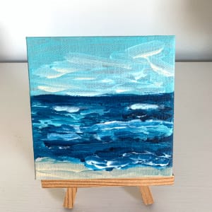 Small Coastal Painting with Easel II by Kim Deaton 