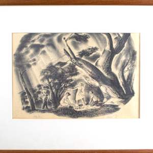 Hilltop Picnic by Henry Pitz, Henry, (American 1895-1976)