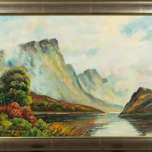 River In Mountain Landscape. by Thomas C. Blake