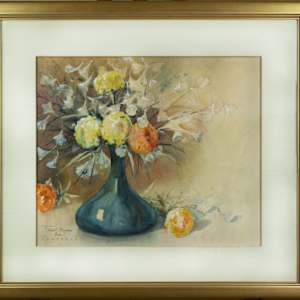 Still Life With Flowers In A Vase by William H. Campbell