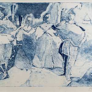 Four Figures (In Light Blue) by Ethel Lunenfeld
