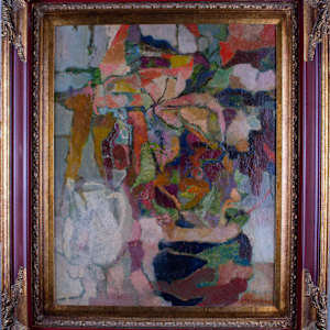Untitled, (Still Life Of Pot Of Flowers And A Pitcher) by Patricia Mangione