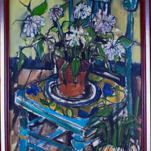 Still Life With Flowers On Chair by Carl Gordon Cutler