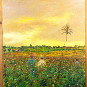 Cotton Field At Sunset by Wayne Branch