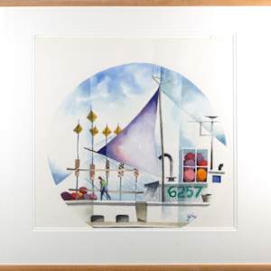 Sailboat With Figure by Martin Zipin