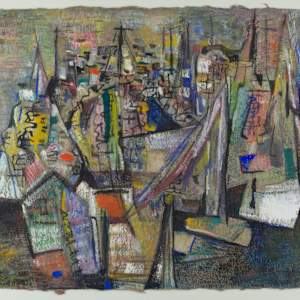 Ships, Town, And Sea by Bernard Kohn
