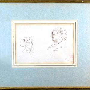 Two Female Faces by Pierre Francois Eugene Giraud