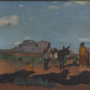 Western Landscape With Figure & Mules by Louis De Mayo