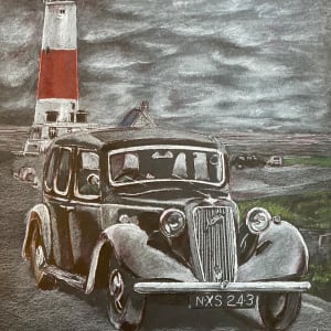 Classic Car Coloured Pencil by Ally Tate