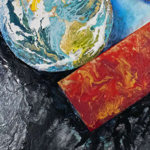 Collision by Catherine Twomey  Image: 18" X 24", gessoboard abstraction 