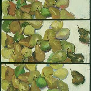 PEAR TRIPTYCH II (Black and silver frame by Kenneth Showell