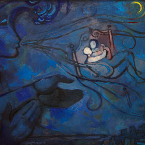 Lovers Keeping Warm, Homage to Marc Chagall by J. Kirk Richards