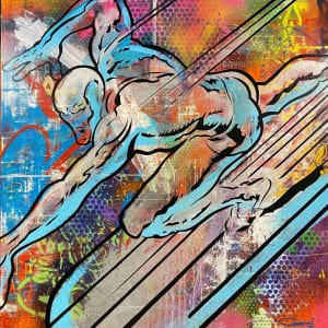 Silver Surfer Giclee on Canvas by Guerin Swing