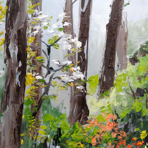 Foggy Morning at Jenkins Arboretum by Melissa Carroll  Image: Detail