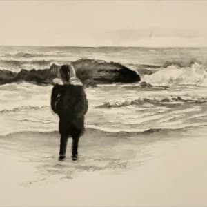 Beach Girl by Melissa Carroll  Image: Plein air drawing