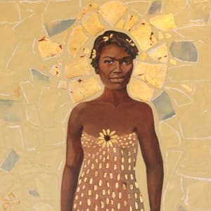 "Approach to Beauty" - Rearrangeable Quadriptych by Lisa Shinault  Image: "Approach to Beauty" main panel bodice detail.