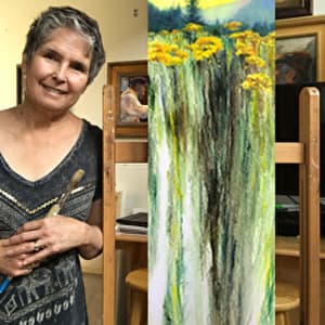 Growing in the Light of Love  Image: Me and my painting in my studio. 