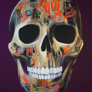 Calavera en fondo magenta by Vanesa Castillo Martín