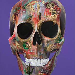 Calavera fondo violeta by Vanesa Castillo Martín