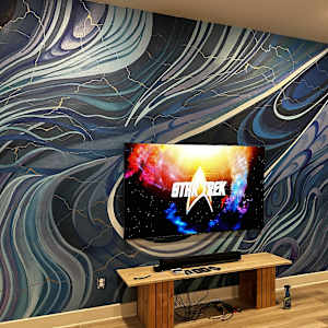 Flowing blues Abstract Mural by Dan Terry