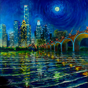 Full Moon Over Austin by Dan Terry