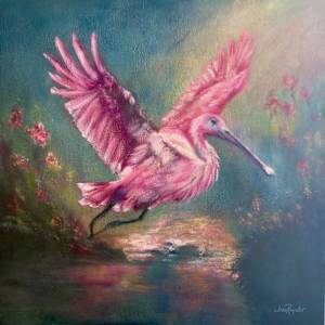 Roseate Spoonbill: Wings of Tender Radiance by Jenn Royster, Image 1.