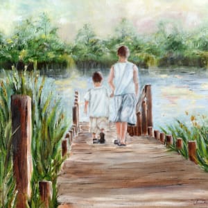 Brothers on the River Dock #1 by Jenn Royster