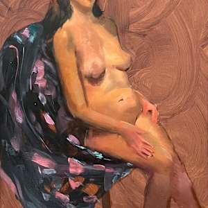 Nude with Flowered Drape by Sarah Griffin Thibodeaux