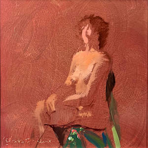 Seated Nude on Green Kimono by Sarah Griffin Thibodeaux