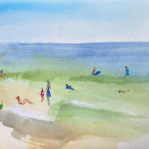 Playing at the Beach by Sarah Griffin Thibodeaux