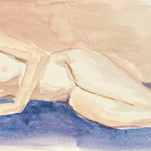 Reclining Nude with Blue by Sarah Griffin Thibodeaux