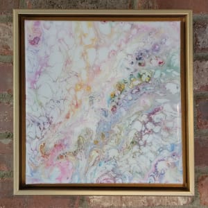 Candy by Studio Relics by Linda joy Weinstein  Image: Candy in a gold float frame.  Mixed media on canvas.