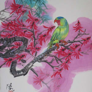 Perching Parrot by Kwan Y. Jung