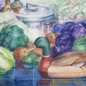 Still Life Study - Vegetables and Duck Decoy by Yee Wah Jung