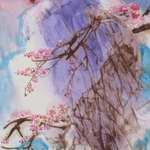 Red Plum Blossum and Seagull by Kwan Y. Jung