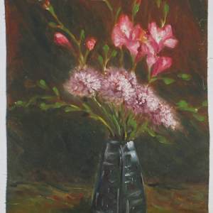 Art School Study - Flowers in a Black Vase by Yee Wah Jung, Image 1.
