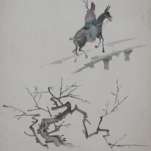 Coming Home Riding Donkey, Carrying Plum Flower by Chiu Fung Poon Attributed