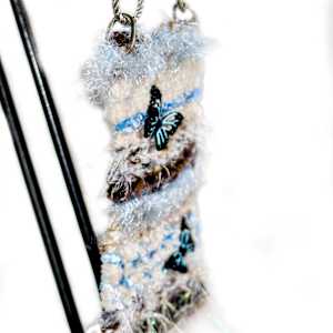 Butterfly Heavenly guide Mini Art Tapestry by Annette  Image: tapestry is under 0.5” thick