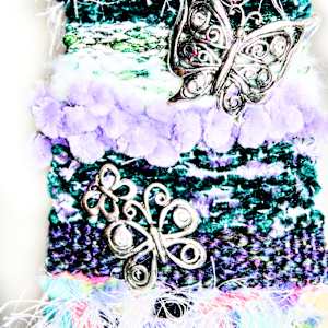 Butterfly Joyful Renewal Mini Fiber Art Tapestry by Annette 