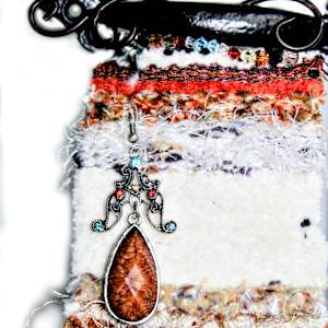 Autumn Harvest Mini Fiber Art Tapestry by Annette 