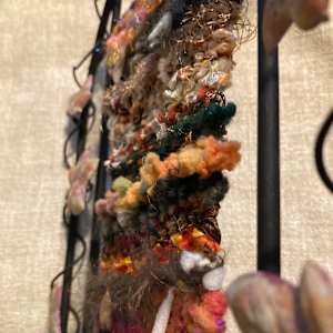 Its Fall You All Framed small Fiber Art Tapestry by Annette 