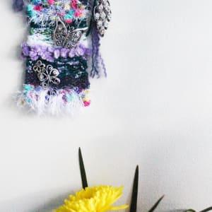 Butterfly Joyful Renewal Mini Fiber Art Tapestry by Annette 