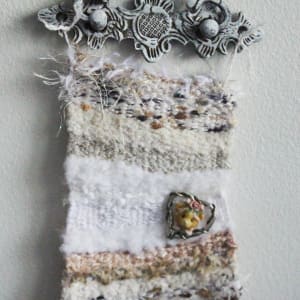 Vintage Dreams Mini Art Tapestry by Annette  Image: Unique repurposed jewelry with vintage bear accents