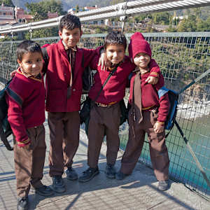 Schoolboys-1, Rishikesh (2005) by Sanjay Marathe