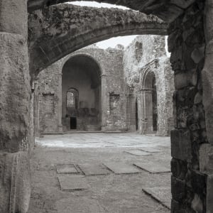 Porch At Bassein Fort - B&W by Sanjay Marathe