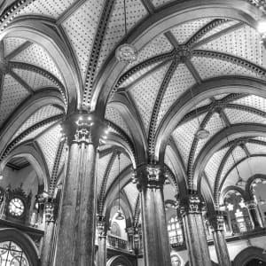 Ornate Ticket Hall, Victoria Terminus, Mumbai - B&W by Sanjay Marathe