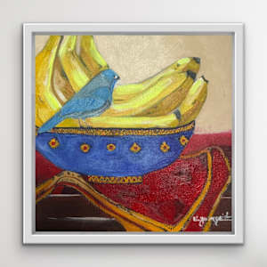 Still Life Bird with Bananas by Bernadette Youngquist 
