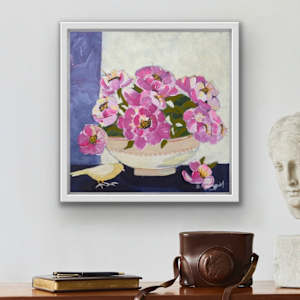 Bowl of Peonies by Bernadette Youngquist 