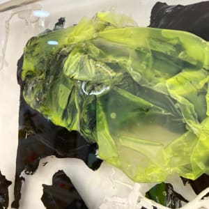 Lettuce Be Friends by Calina Hiriza  Image: "Lettuce Be Friends" – Acrylic paint skin in resin, detail