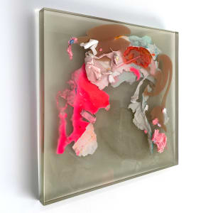 Mon Amour, I Found A Detour by Calina Hiriza  Image: "Mon Amour, I Found A Detour" Acrylic paint skin in resin, side view